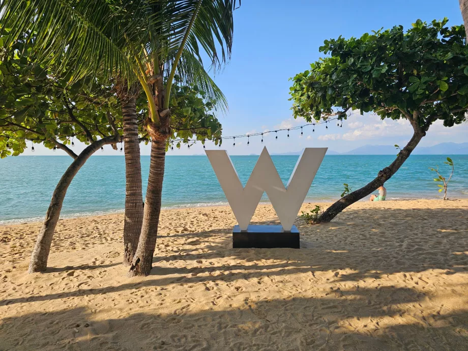 La lettre "W" sur la plage