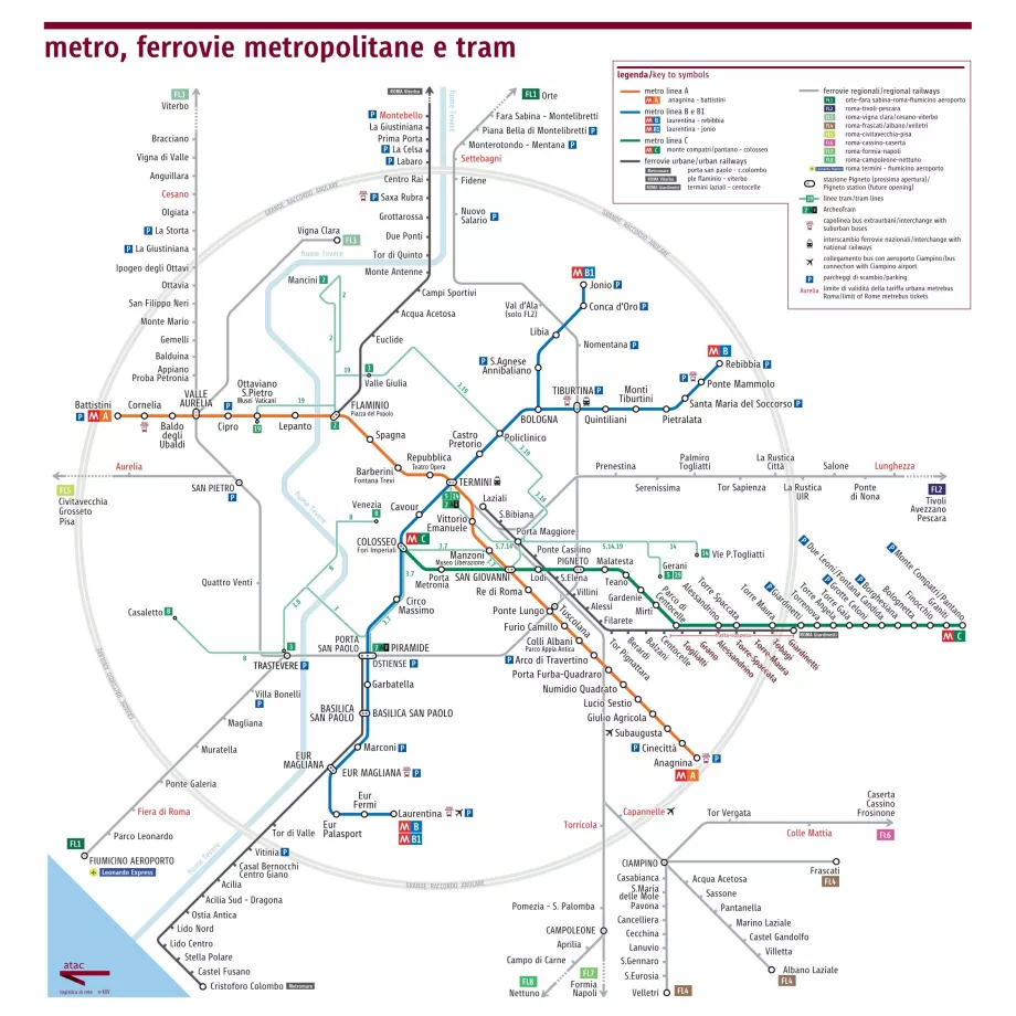 Carte du métro de Rome