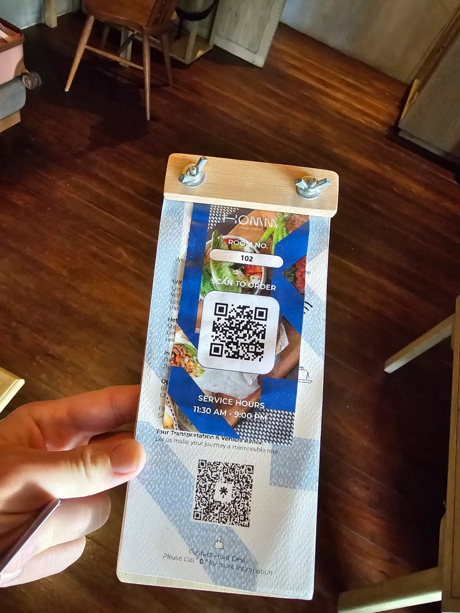 Code QR pour le service en chambre