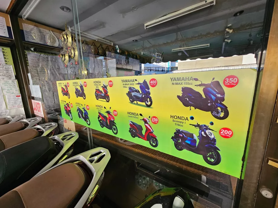 Location de scooters - prix