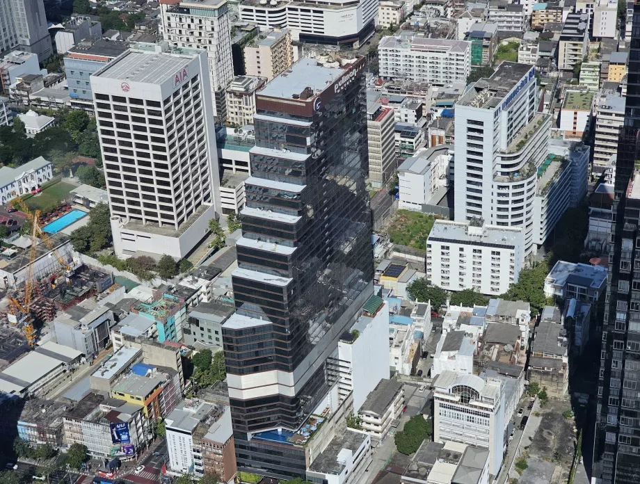 Vue de l'hôtel depuis le point de vue du King Power Mahanakhon