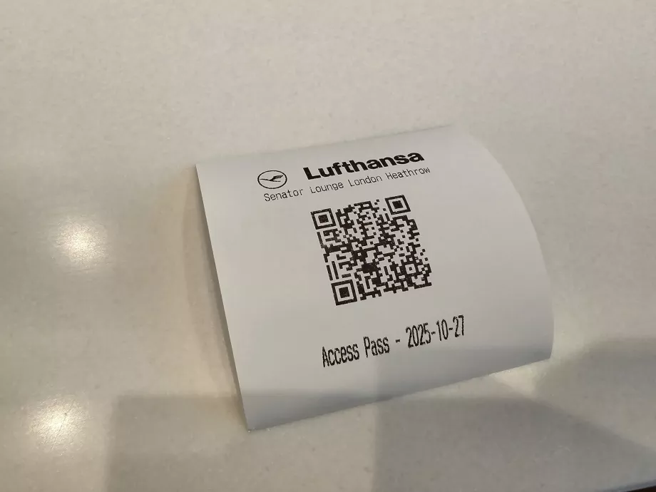 Code-barres pour entrer dans le salon Senator