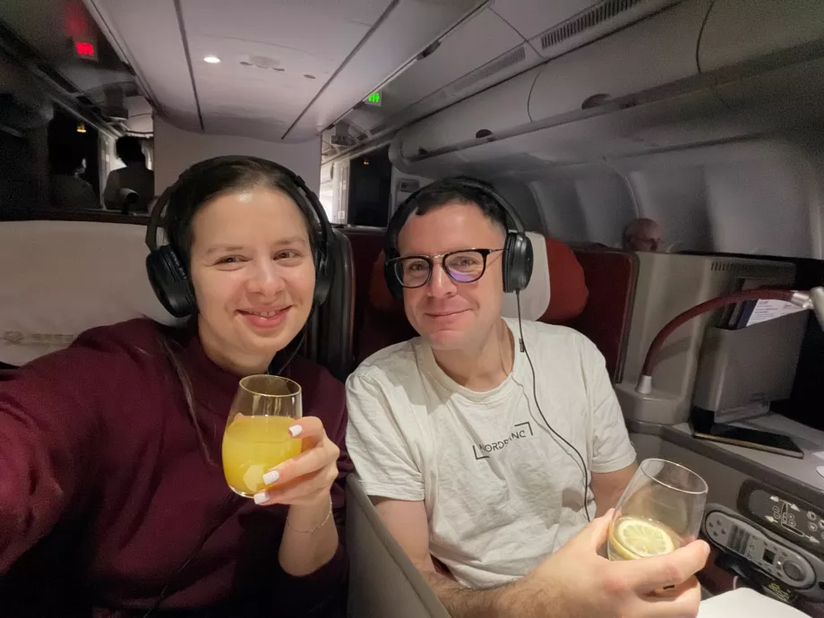 Nous dans les sièges du milieu