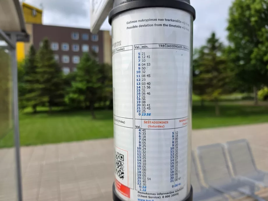 Horaires de la ligne 29