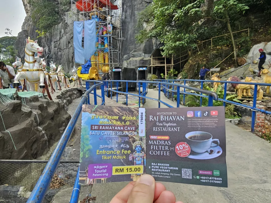 Billet d'entrée à la grotte de Ramayana