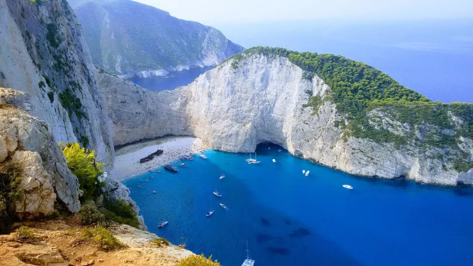 Vue de la plage de Navagio