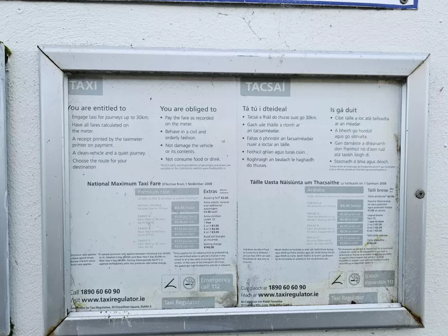 Prix des taxis en 2025