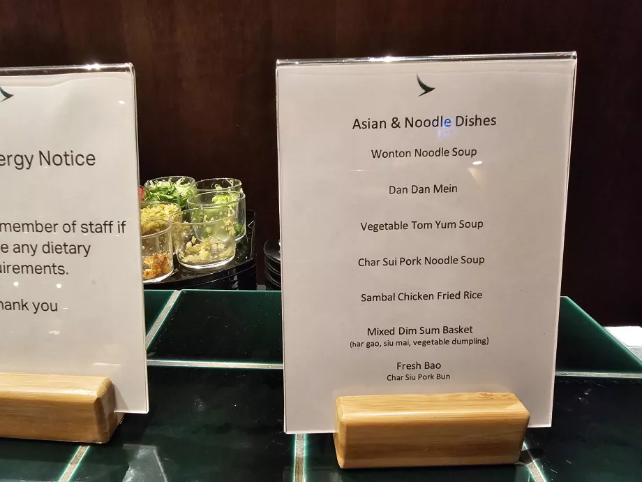 Bar à nouilles - menu