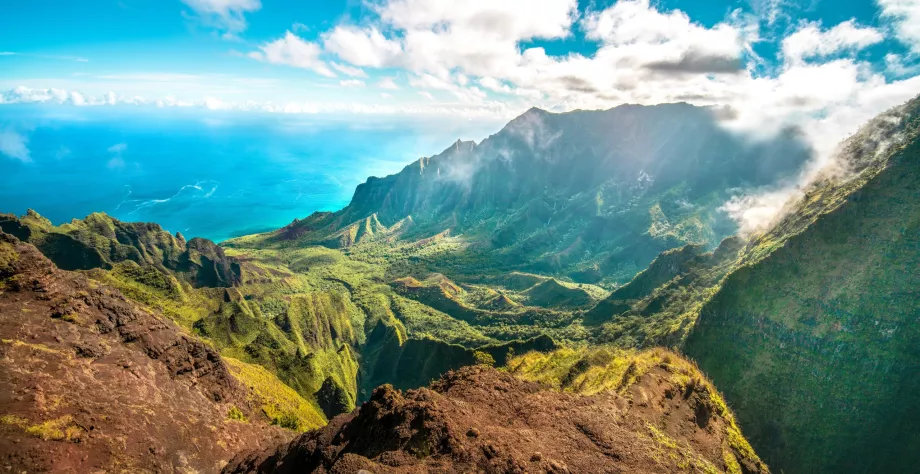 Vues de la côte Pali