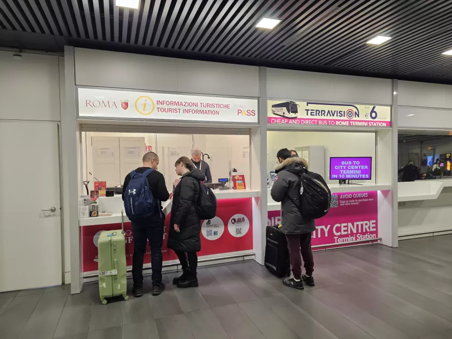Stands de vente de tickets de bus