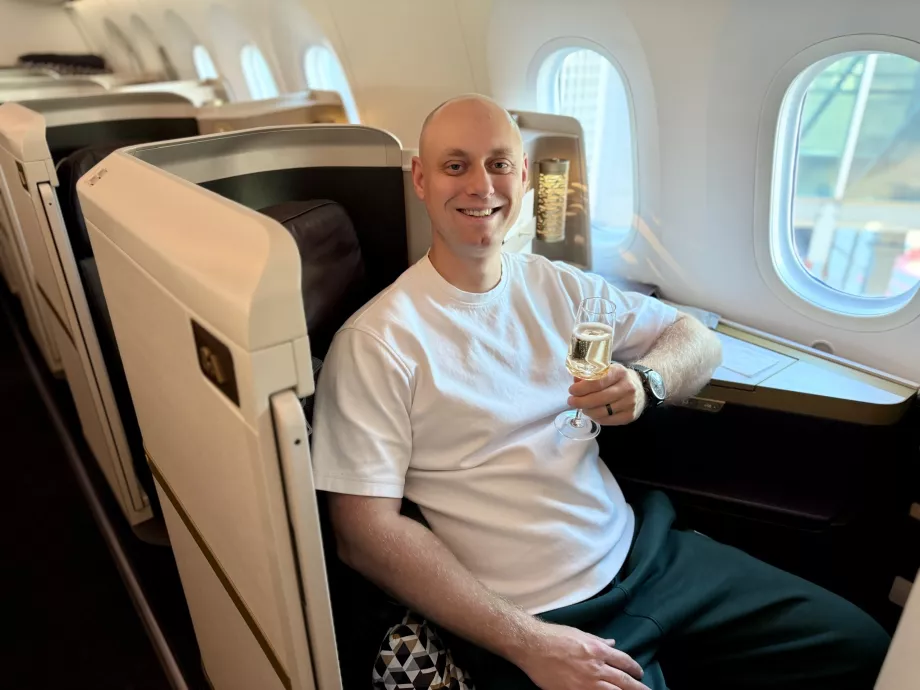 Champagne avant le décollage