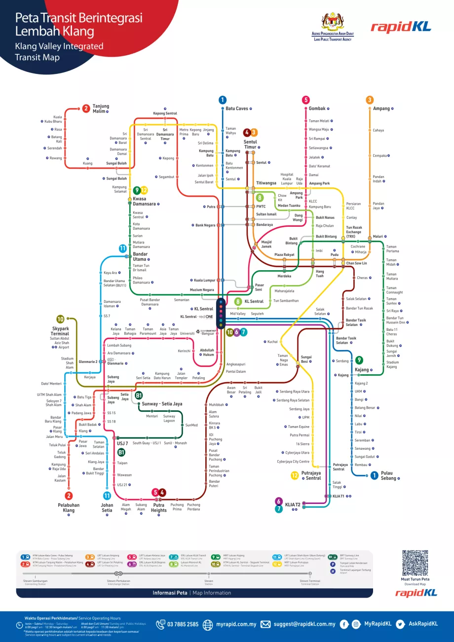 Carte des chemins de fer à Kuala Lumpur