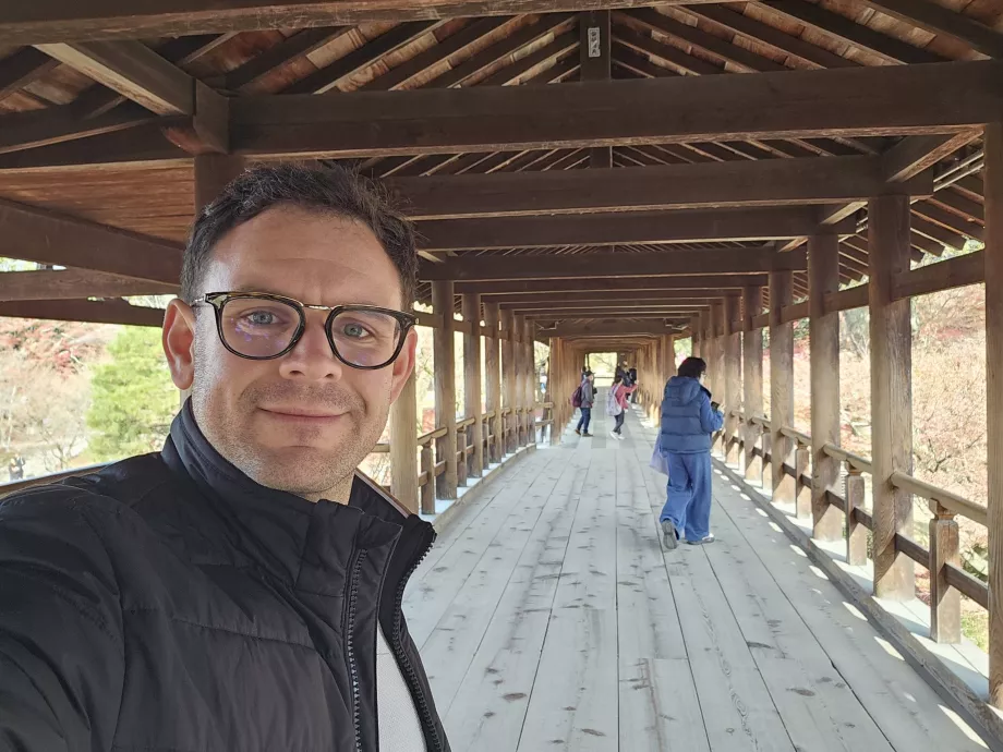 Temple Tofuku-ji, moi sur le pont Tsuten-kyo