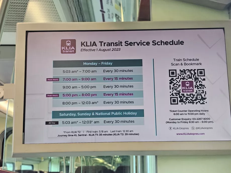 Fréquence KLIA Transit