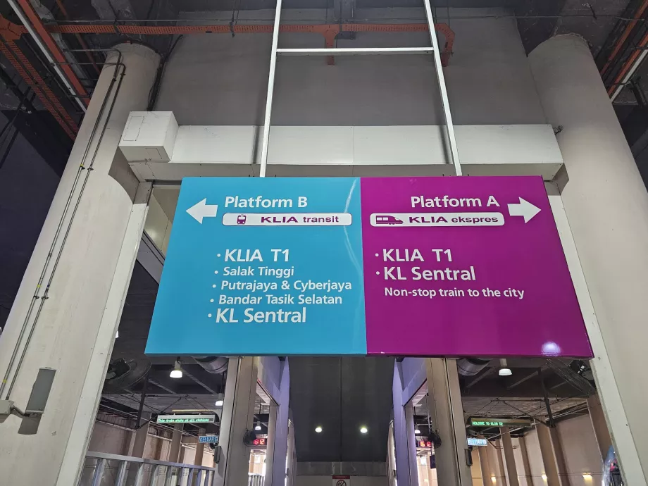 Plateformes KLIA Transit et KLIA Ekspres
