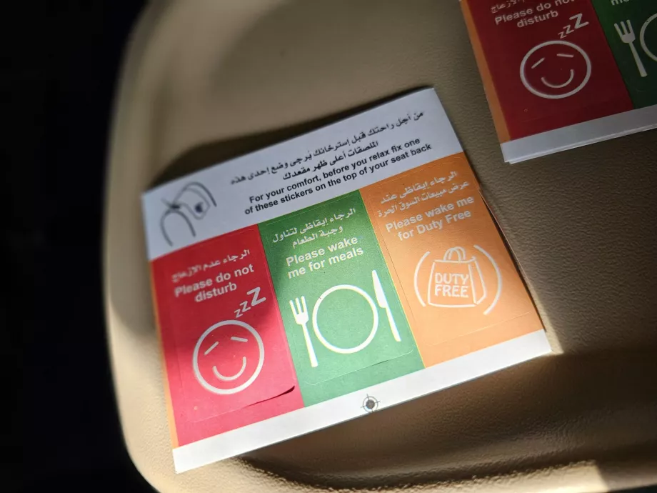 Autocollants - informations pour le personnel de cabine