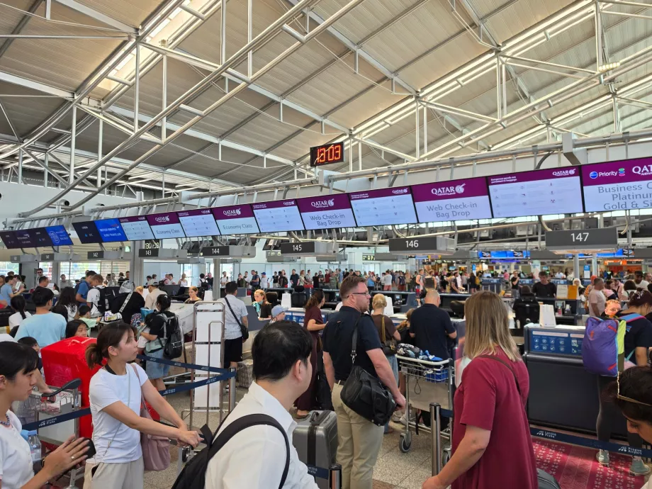 Enregistrement à l'aéroport de Prague