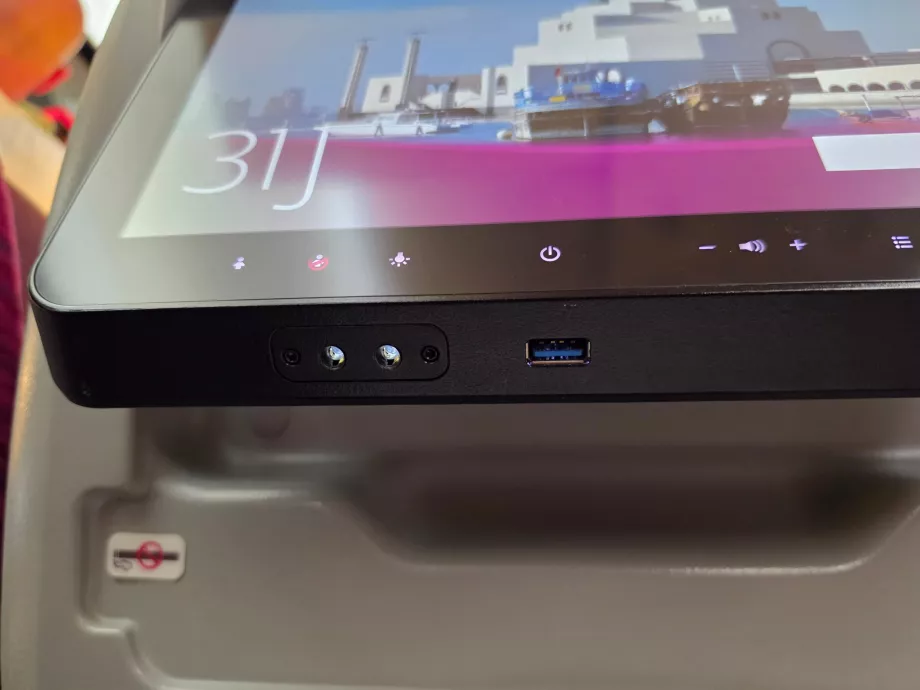 Port USB sur l'écran du système de divertissement à bord (IFE)