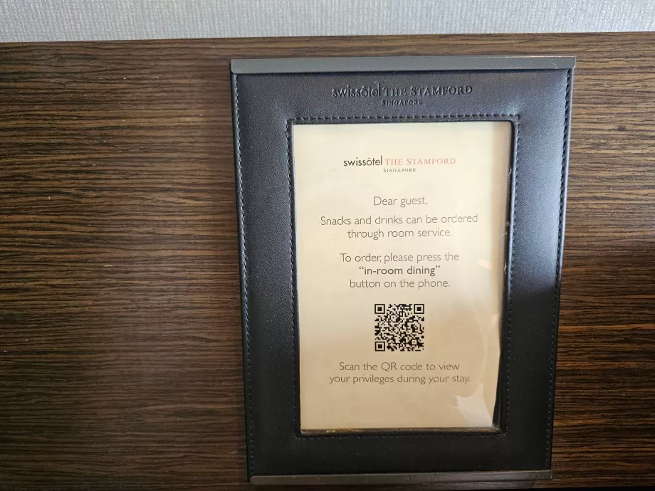 Service de chambre au lieu du minibar