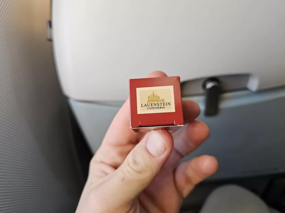 Praline au chocolat avant l'atterrissage