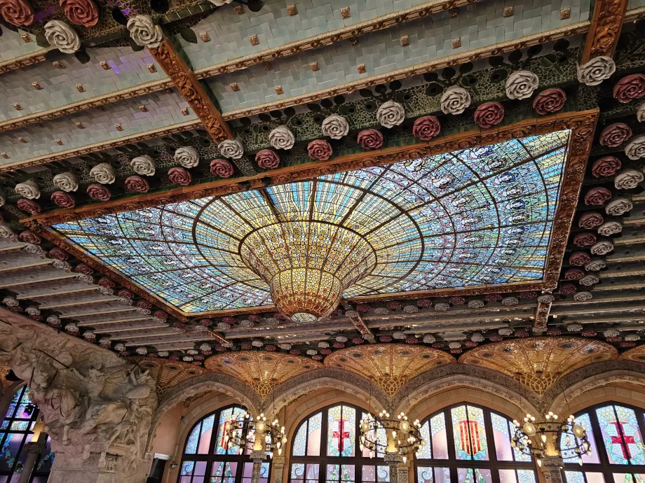 Palau de la Música Catalana, détail du plafond