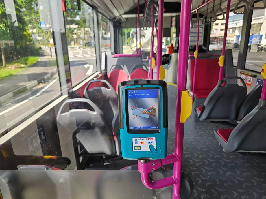 Paiement par carte dans le bus