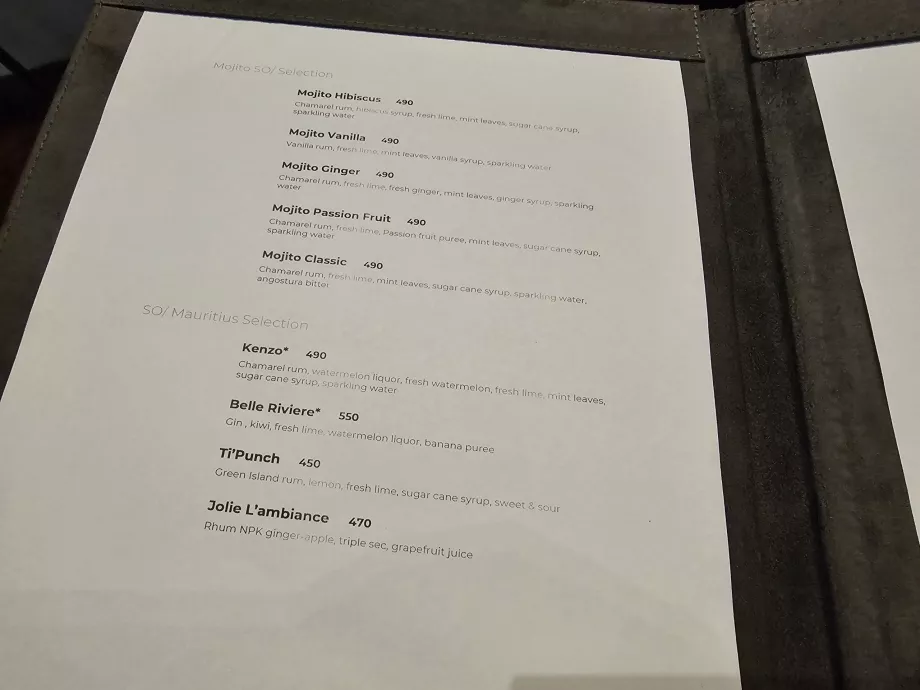 Prix des cocktails