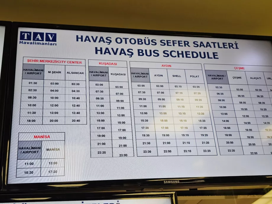 Horaires des bus de Havas