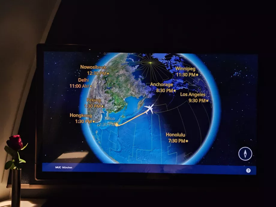 Carte du survol du pôle Nord