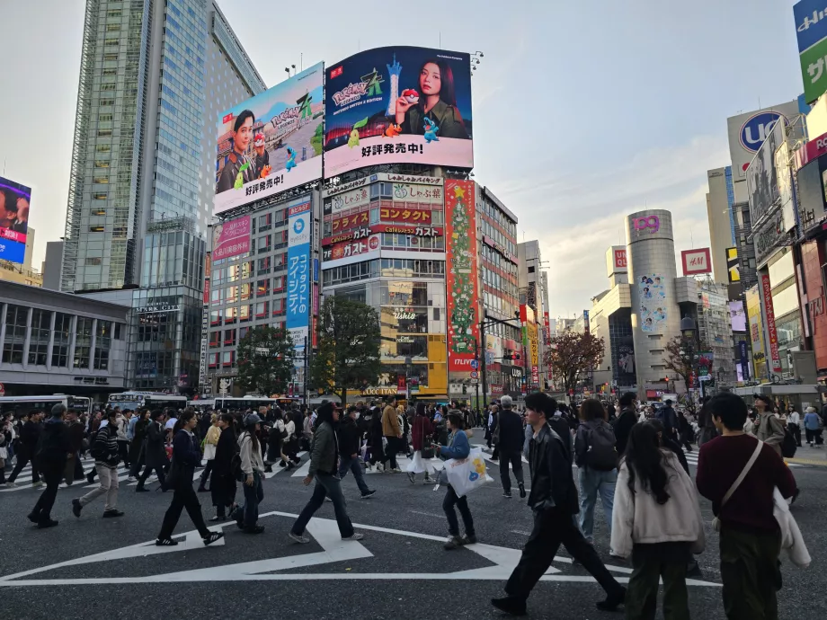 Jonction de Shibuya en début de soirée