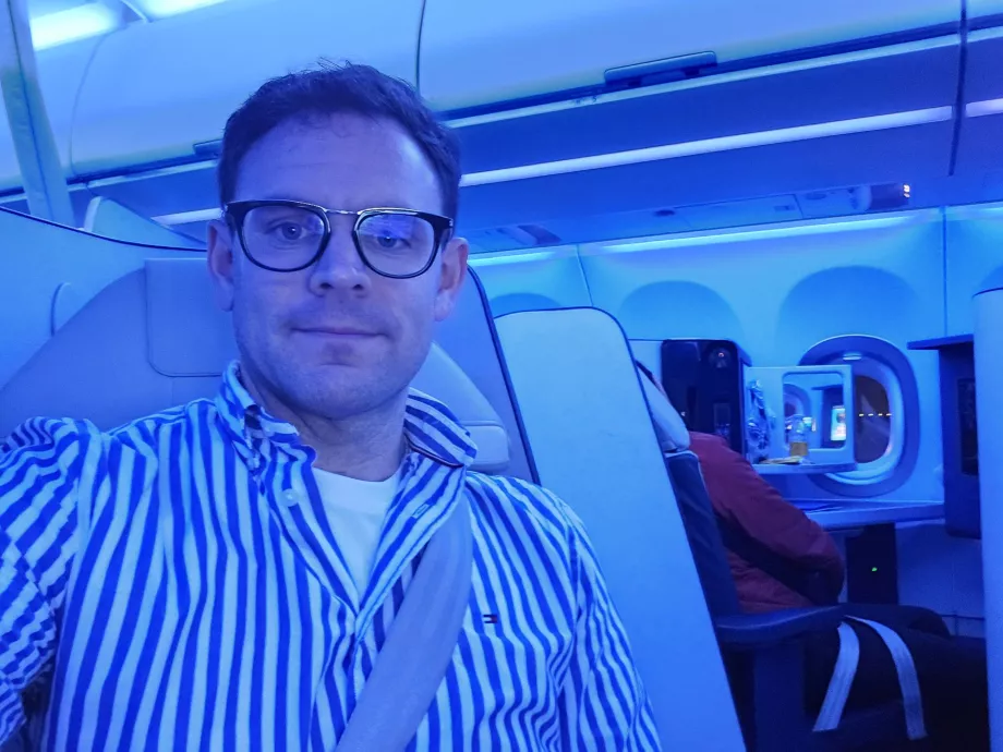 Moi dans la nouvelle classe affaires d'ITA Airways
