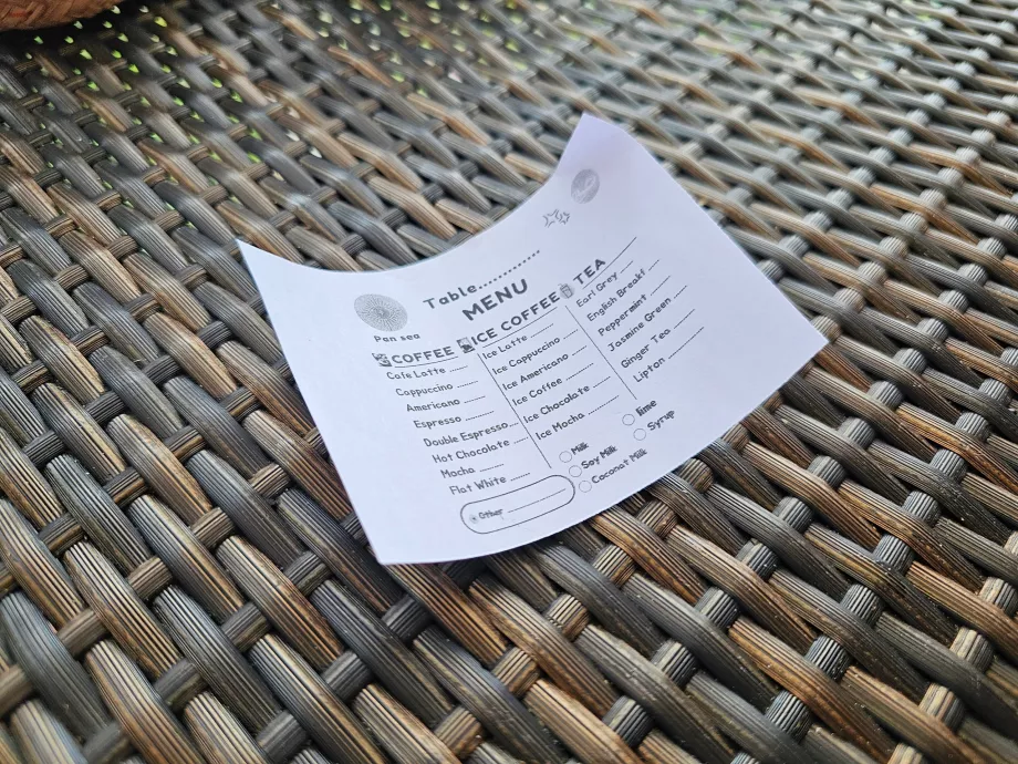 Petit déjeuner : menu café