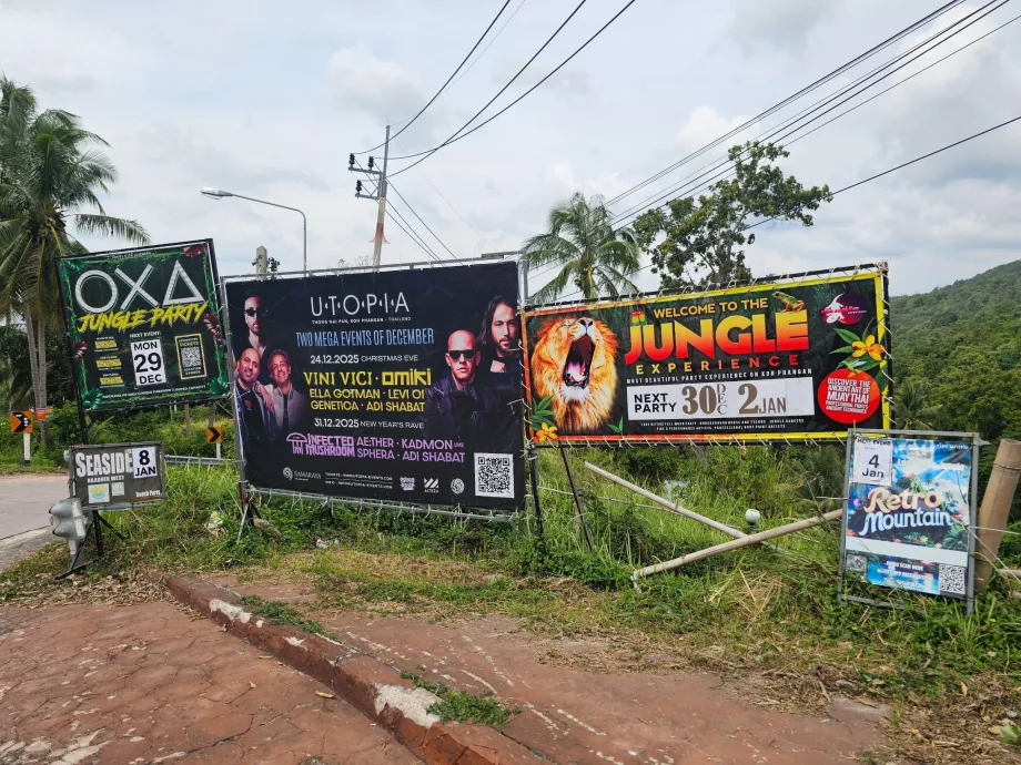 Annonces pour les fêtes et les boîtes de nuit