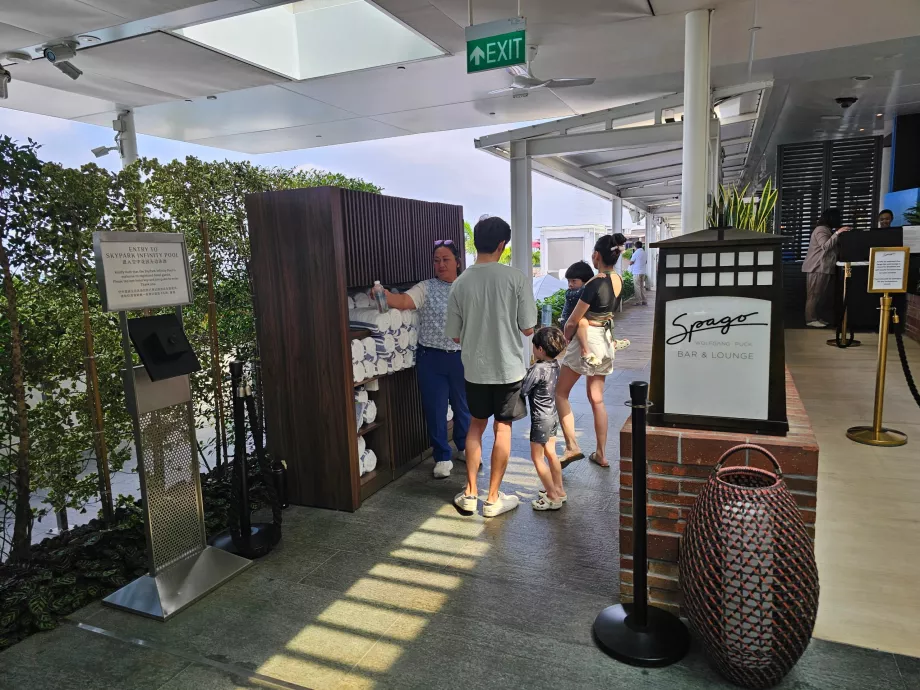 Entrée de la piscine sur le toit