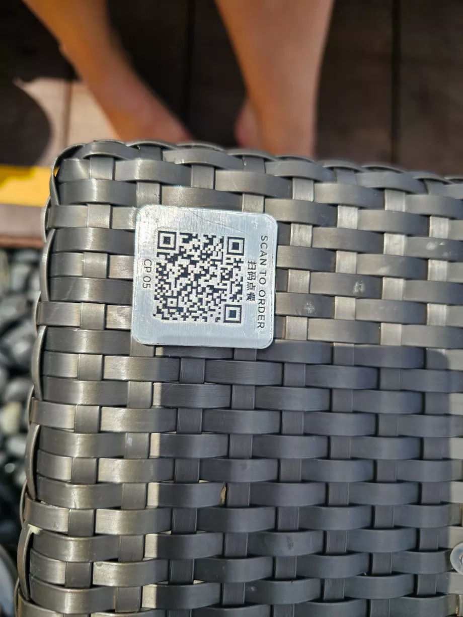 Code QR pour commander des rafraîchissements pour la chaise longue