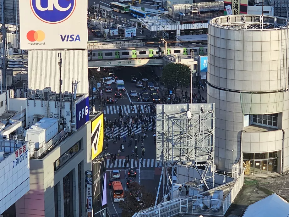 Vue de la jonction de Shibuya avec zoom