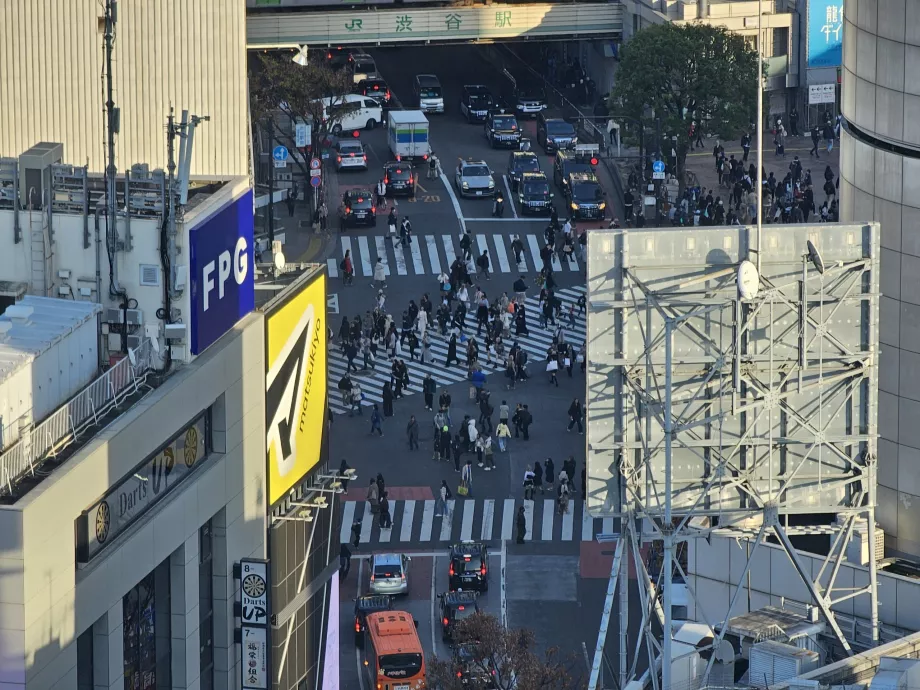 Vue de la jonction de Shibuya avec zoom