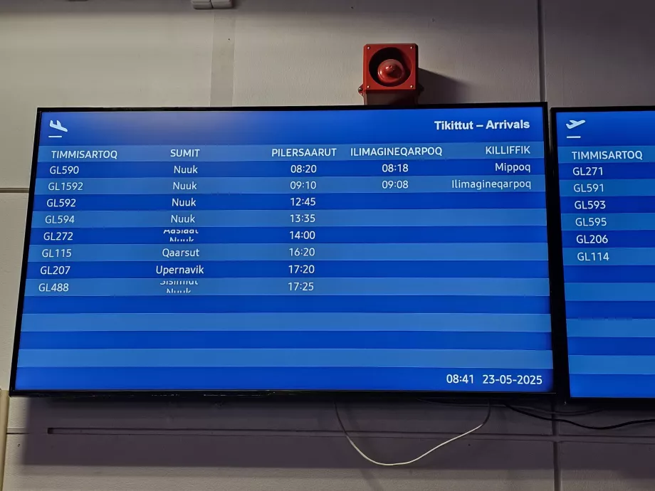 Tableau d'arrivée