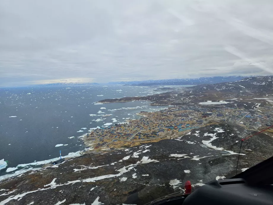 Ilulissat depuis un hélicoptère