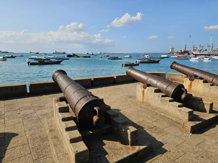 Canons historiques sur la promenade de Forodhani