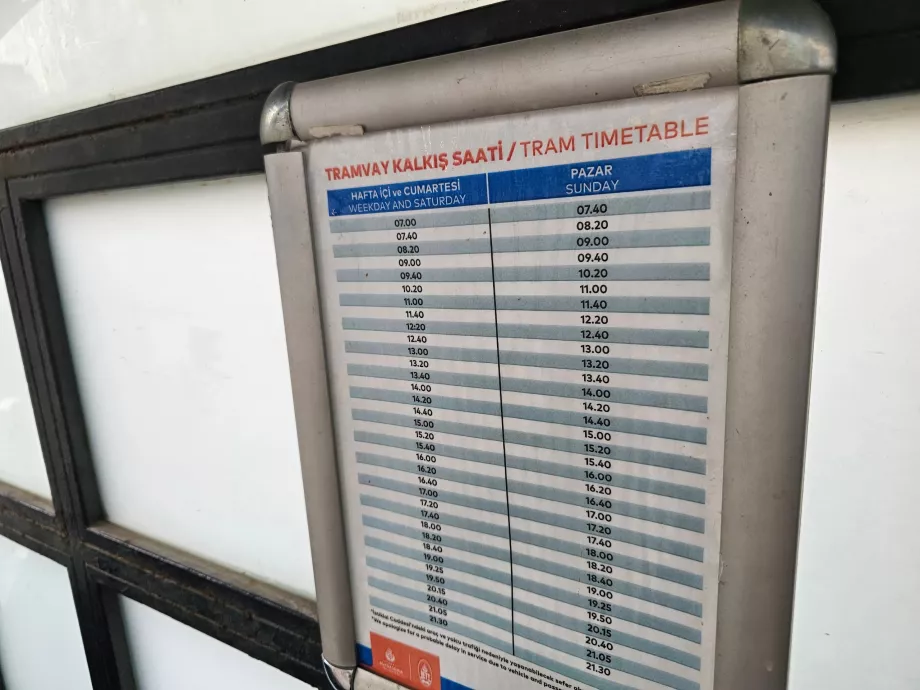 Horaires du tramway Taksim - Tünel