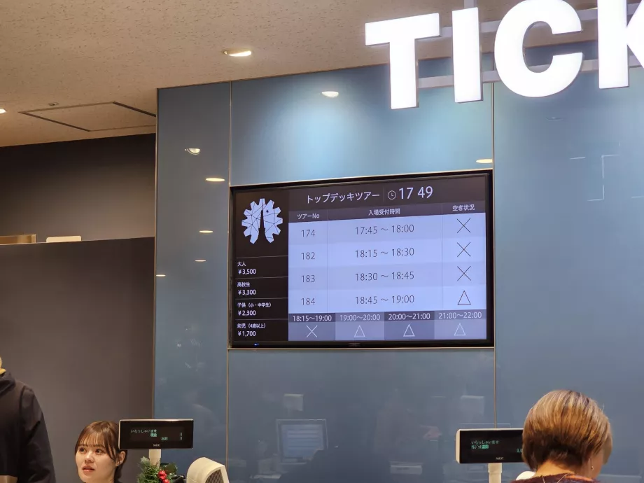 Information sur le nombre de billets gratuits pour le dernier étage