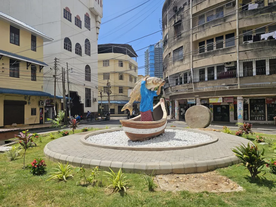 Statue d'un pêcheur