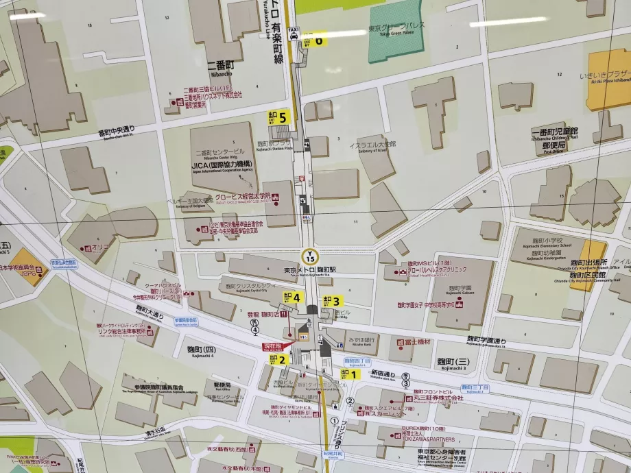Plan des sorties de la station de métro