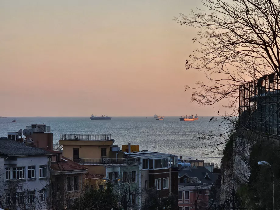 Vue des rues en contrebas de la Mosquée bleue