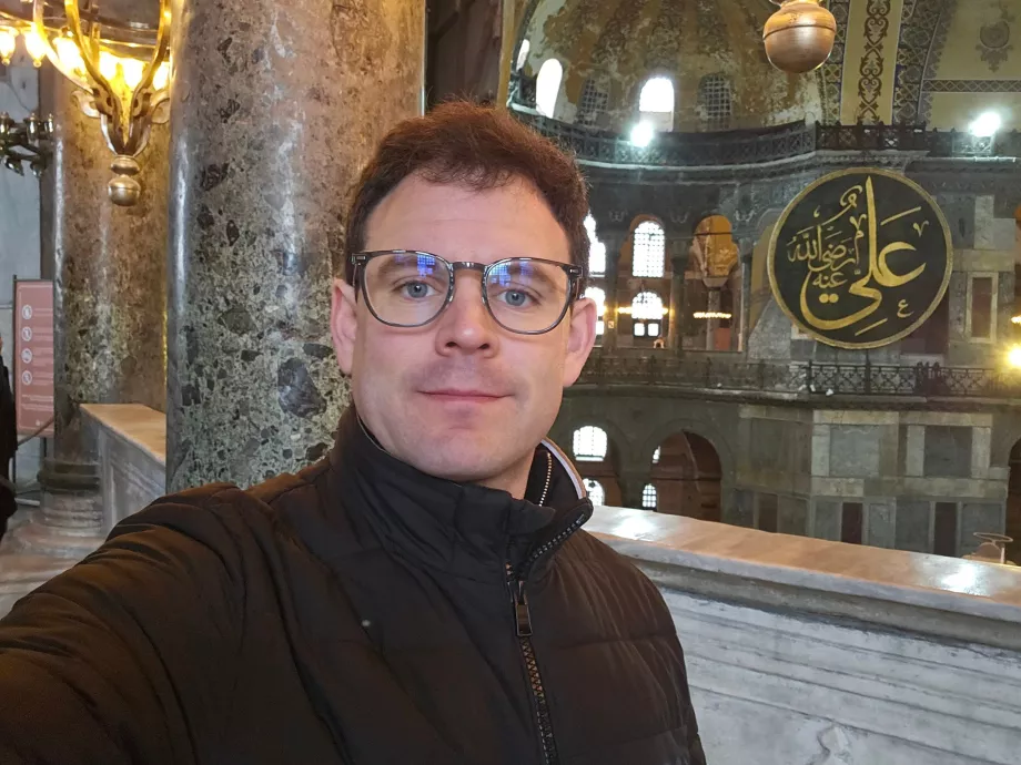 Moi dans la mosquée Hagia Sofia