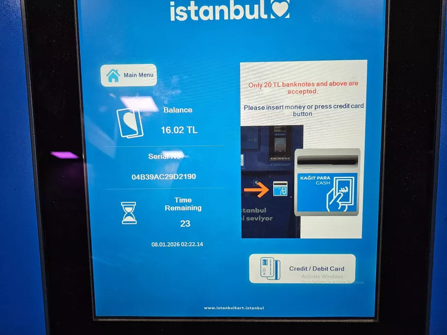 Machine de recharge IstanbulKart