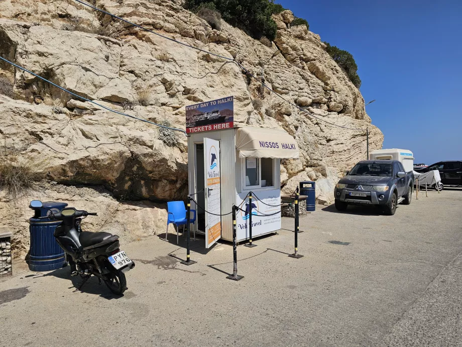 Boutique de billets de ferry, port de Skala Kamirou, Rhodes