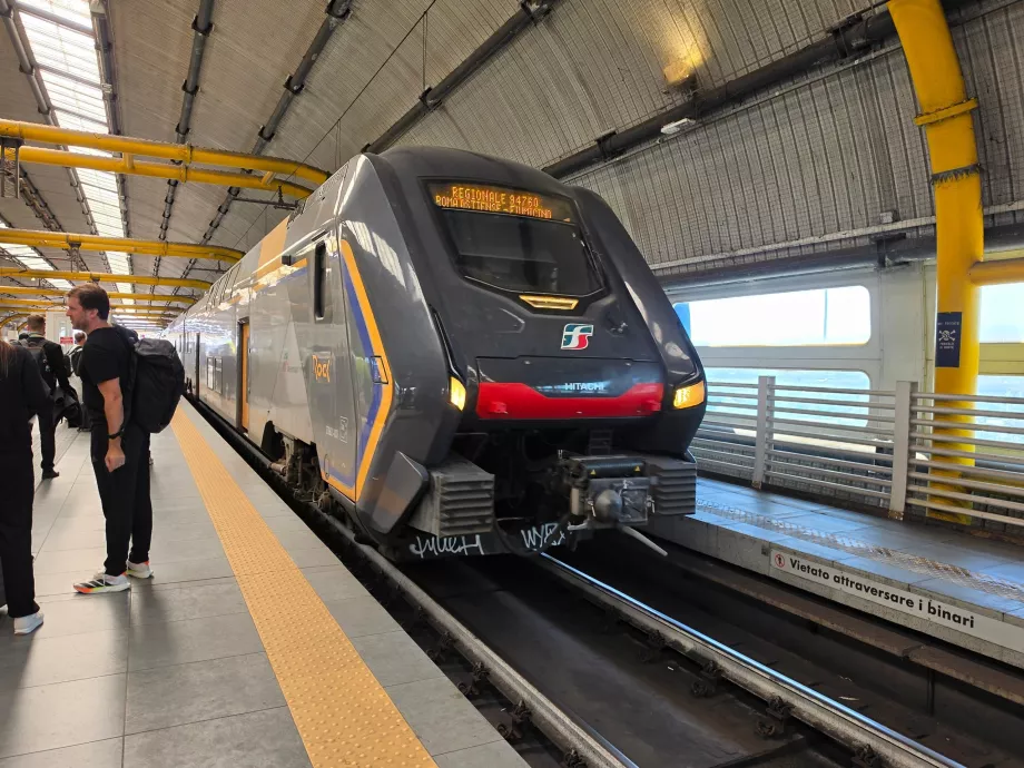 Train à l'aéroport de Fiumicino