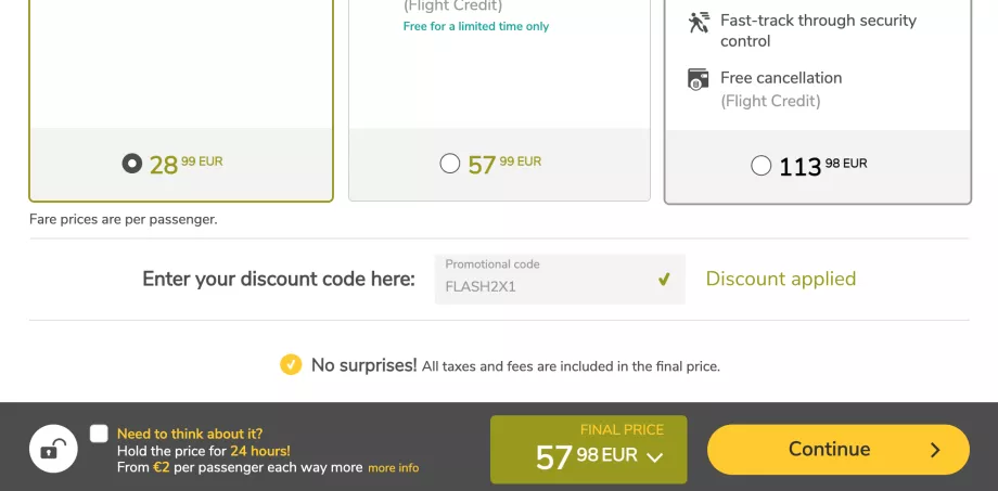 Code promo Vueling